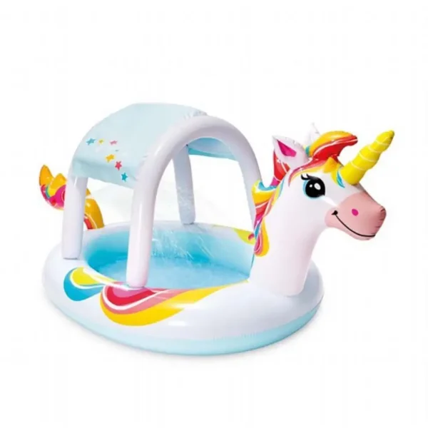 INTEX Piscină gonflabilă pentru copii cu baldachin „Unicorn” 254x132x109 cm, 130 L, 2+
