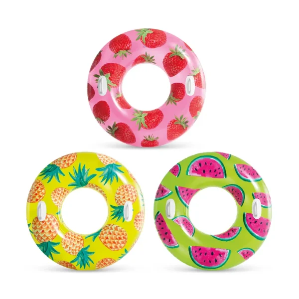 INTEX Cerc gonflabil „Fructe tropicale” D 107 cm cu mânere, până la 80 kg, 9+, 3 culori