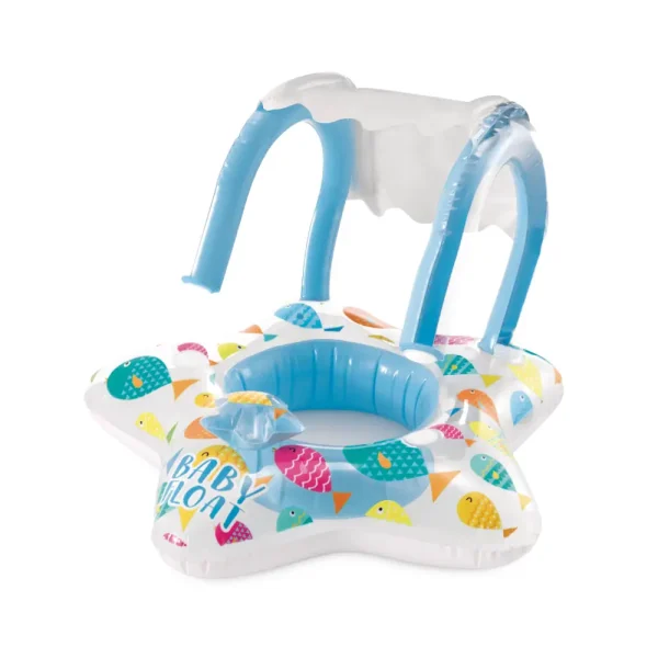 INTEX Cerc gonflabil cu decupaje pentru picioare și baldachin 81х79 cm, până la 15kg, 1-2 ani