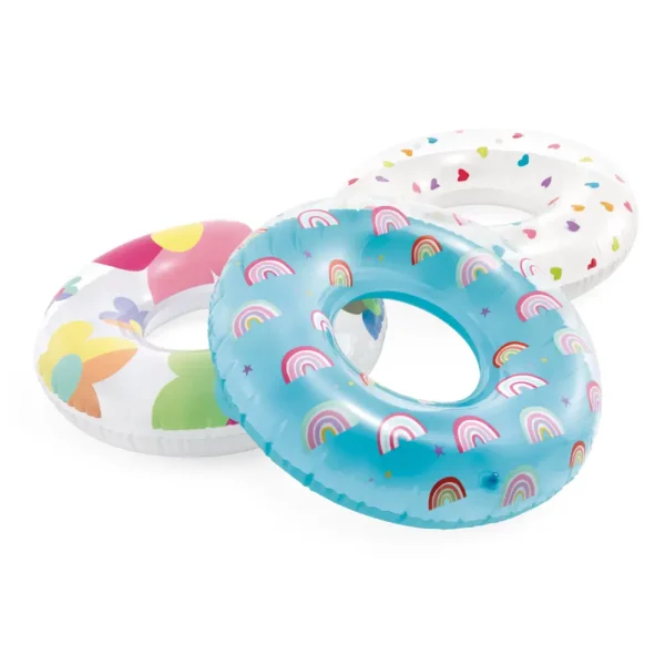 59259 INTEX Cerc gonflabil “Floare” D 81 cm, până la 40 kg, 8+, 3 modele
