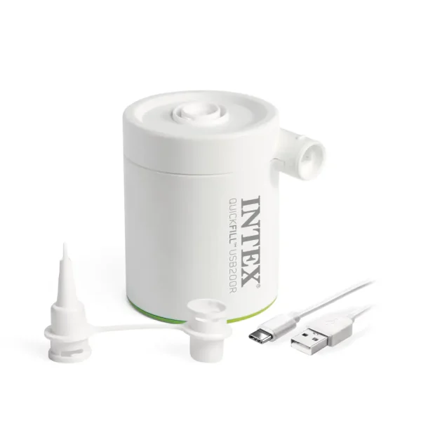 INTEX Pompă de aer electrică „QuickFill USB200R” USB 5V, 2A, reîncărcabilă, powerbank, 2 duze