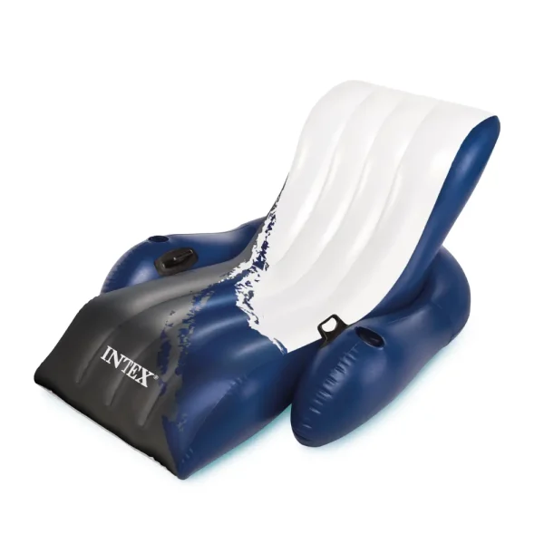 INTEX Șezlong gonflabil 180x135cm cu suport pentru pahare și mânere, până la 100kg