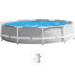 Piscină cu cadru metalic Prism Frame Premium 305×76 cm, 4485 L, cu pompă 1250 l/h, Intex (26702)