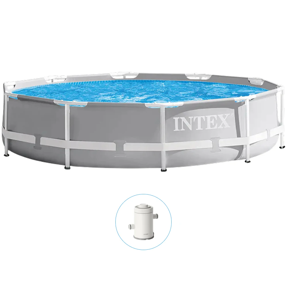 26702(1) Piscină cu cadru metalic Prism Frame Premium 305×76 cm, 4485 L, cu pompă 1250 l/h, Intex (26702) - imagine 1