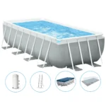 Piscină cu cadru metalic Prism Frame 488×244×107 cm, 10874 L, cu pompă 3785 L/h, set complet, Intex (26792)
