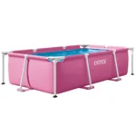 Piscină cu cadru metalic Rectangular Frame Pink 220×150×60 cm, 1662 L, Intex (28266)
