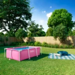 Piscină cu cadru metalic Rectangular Frame Pink 220×150×60 cm, 1662 L, Intex (28266) - imagine 3