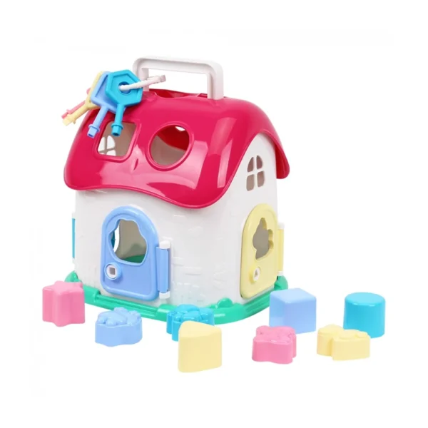 Căsuță educativă cu forme și chei, sorter pentru copii (6740)