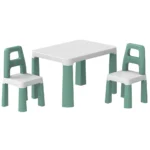 Masă pentru copii cu două scaune , set mobilier verde (0440)