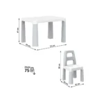 Masă pentru copii cu 2 scaune, set mobilier gri (0150) - imagine 2
