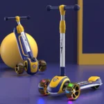 (51801) Trotineta pliabila cu trei roti luminoase pentru copii - imagine 2