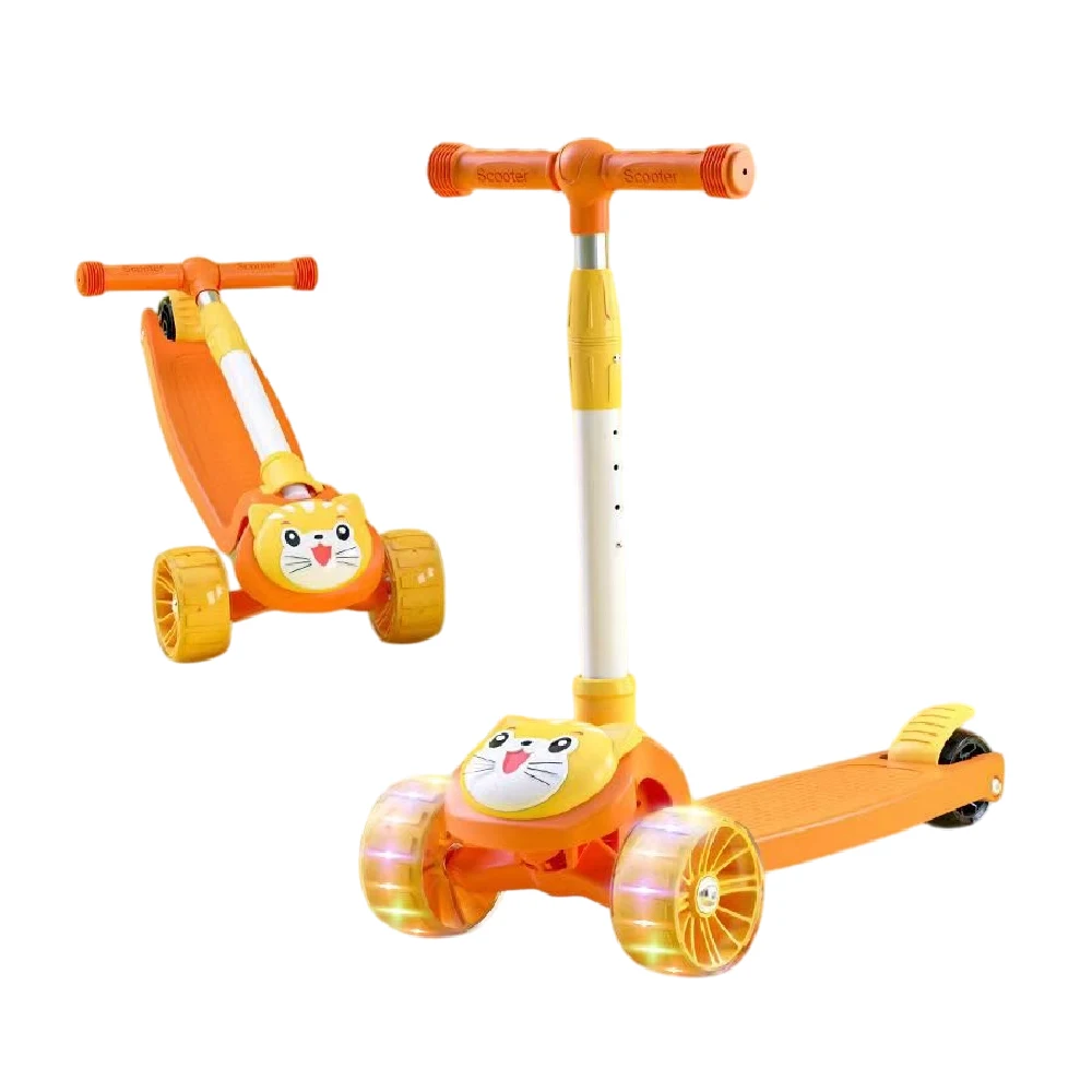 Новый проект (71) (78130) Trotineta pliabila cu trei roti luminoase pentru copii - imagine 1