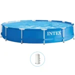 Piscină cu cadru metalic Metal Frame 366×76 cm, 6503 L, cu pompă de filtrare 2006 L/h, Intex (28212)