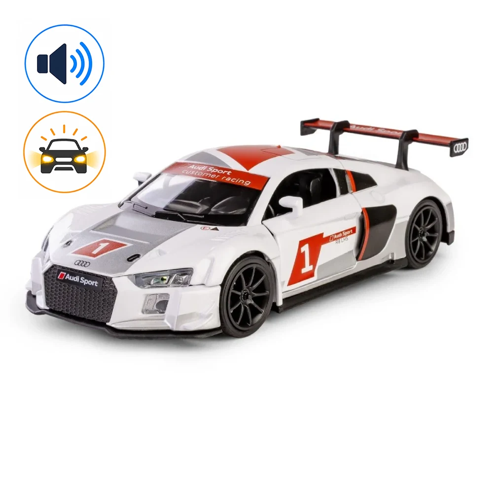Audi RS8 alb Mașină din metal Audi R8 LMS, scară 1:24, albă, MSZ (68262A/1) - imagine 1