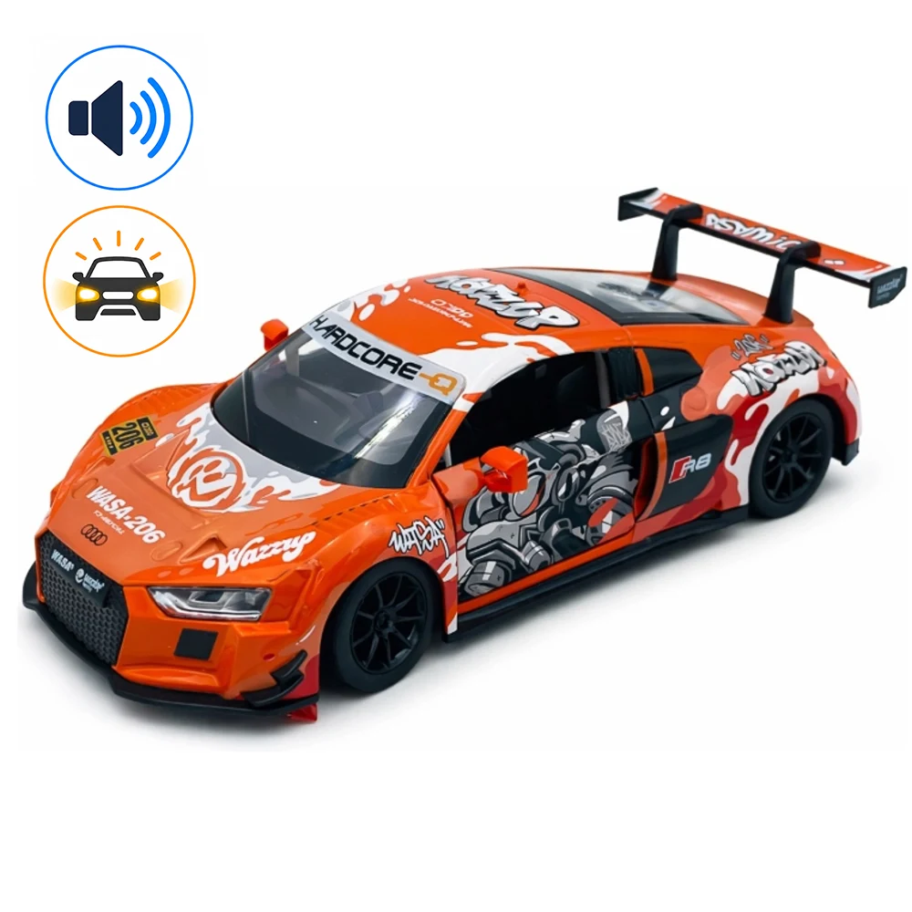 Audi RS8 orange Mașină din metal Audi R8 LMS, scară 1:24, portocalie, MSZ (68291A) - imagine 1