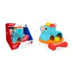 Joc educativ cu ciocănel și bile – elefănțel, Huanger HE0283 - imagine 2