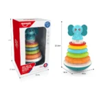 Turn Montessori cu inele de stivuire și sunete, Huanger HE0295 (78454) - imagine 2