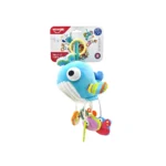 Jucărie zornăitoare balenă din pluș cu activități senzoriale, Huanger HE0561 - imagine 3