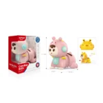 Păpușă interactivă cu mișcare, sunete și lumini, roz, Huanger HE0708 - imagine 2