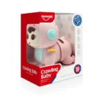 Păpușă interactivă cu mișcare, sunete și lumini, roz, Huanger HE0708 - imagine 3