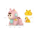 Păpușă interactivă cu mișcare, sunete și lumini, roz, Huanger HE0708