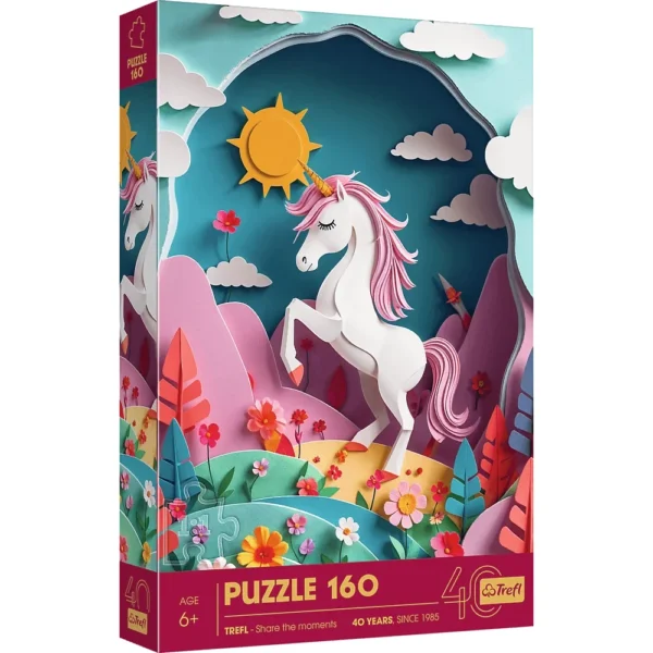 (40047) Trefl aniversar de 40 de ani - Artă pe hârtie: Unicorn, 160 elemente