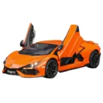 Mașină din metal 1:24 Lamborghini Revuelto oranj cu sunete si lumini (se deschid usile) (68200A/1) - imagine 2