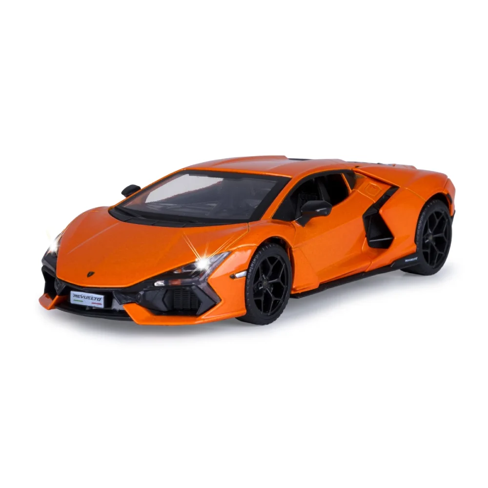 Новый проект - 2025-10-18T224209.167 Mașină din metal 1:24 Lamborghini Revuelto oranj cu sunete si lumini (se deschid usile) (68200A/1) - imagine 1