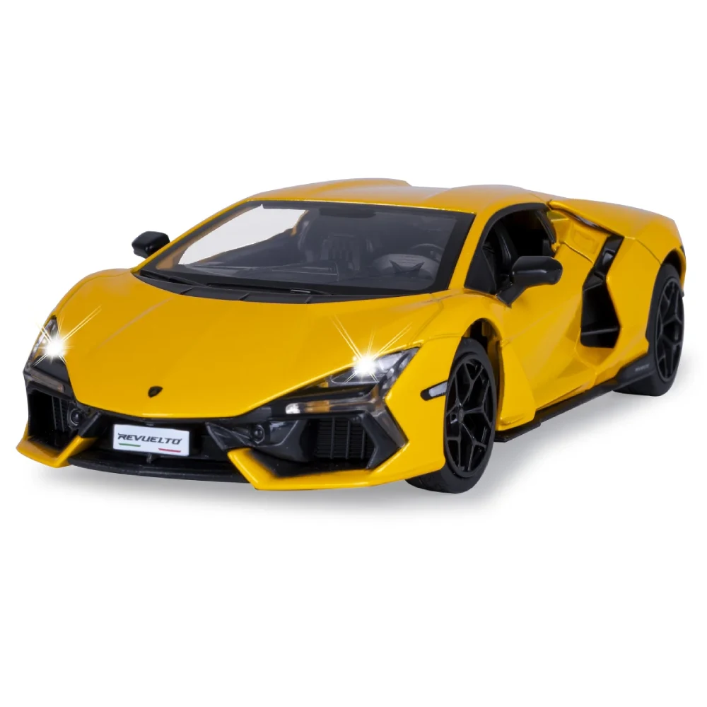 Новый проект - 2025-10-19T125025.515 Mașină din metal 1:24 Lamborghini Revuelto galben cu sunete si lumini (se deschid usile) (68200A/2) - imagine 1