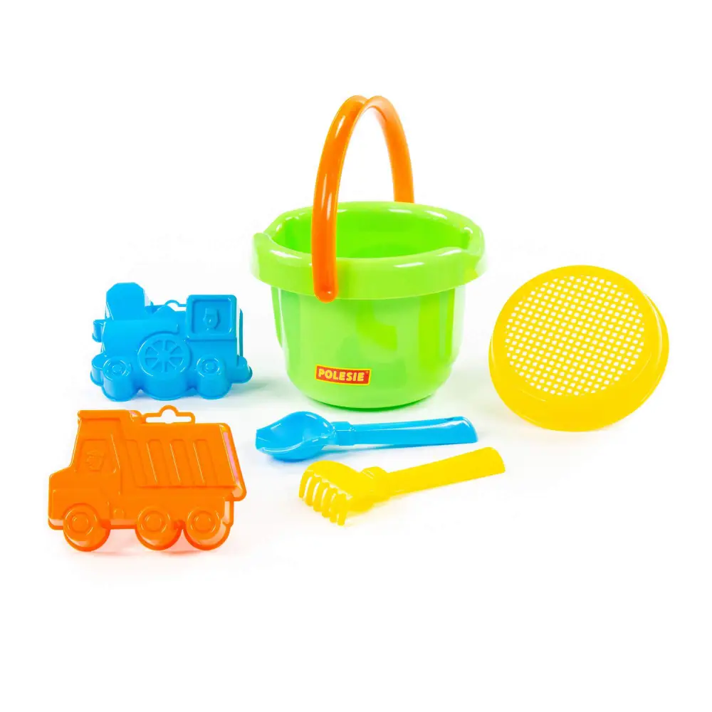 Новый проект (2266) Set pentru nisip: caldarusa, lopatica, greblita, 2 forme - imagine 2