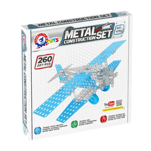 (4791) Constructor din metal "Avion biplan" 260 elemente