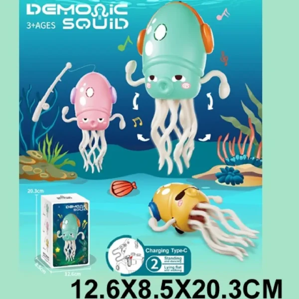 (49780) Calamar pe baterii,cu sunete,danseaza