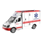 Ambulanță cu inerție, lumini și sunete - 1:16 - WY597A ,Wenyi (15971)