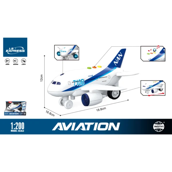 (27103) 1:200 Avion cu inertie (lumini /sunete) WY710B