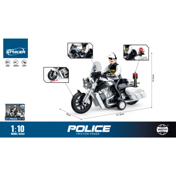 (14301) 1:10 Motocicleta cu inertie (lumini /sunete) WY430A