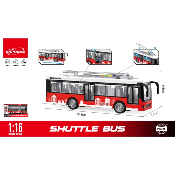 (19115) Troleibus cu inertie (lumini /sunete) WY911A