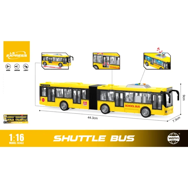 (19139) Autobus cu inertie (lumini /sunete) WY913A