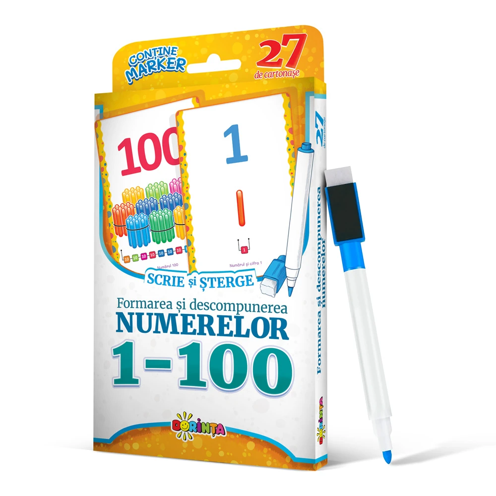 1740477400 27 de cartonase. Scrie si sterge. Formarea si descompunerea numerelor (02358) - imagine 1