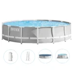 Piscină cu cadru metalic Prism Frame Premium 427×107 cm, 12706 L, cu pompă 3785 L/h, set complet, Intex (26720)