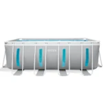 Piscină cu cadru metalic Prism Frame Clearview Premium 400×200×122 cm, 8418 L, cu pompă 2006 L/h, set complet, Intex (26770) - imagine 4