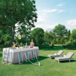 Piscină cu cadru metalic Prism Frame Clearview Premium 400×200×122 cm, 8418 L, cu pompă 2006 L/h, set complet, Intex (26770) - imagine 2