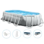 Piscină cu cadru metalic Prism Frame Oval 503×274×122 cm, 13365 L, cu pompă 5678 L/h, set complet, Intex (26796)