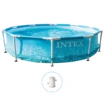 Piscină cu cadru metalic Metal Frame Beachside 305×76 cm, 4485 L, cu pompă de filtrare 1250 L/h, Intex (28208)