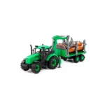 Tractor cu inerție Progress cu remorcă pentru lemne, Polesie (96487)