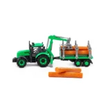 Tractor cu inerție Progress cu remorcă pentru lemne, Polesie (96487) - imagine 2