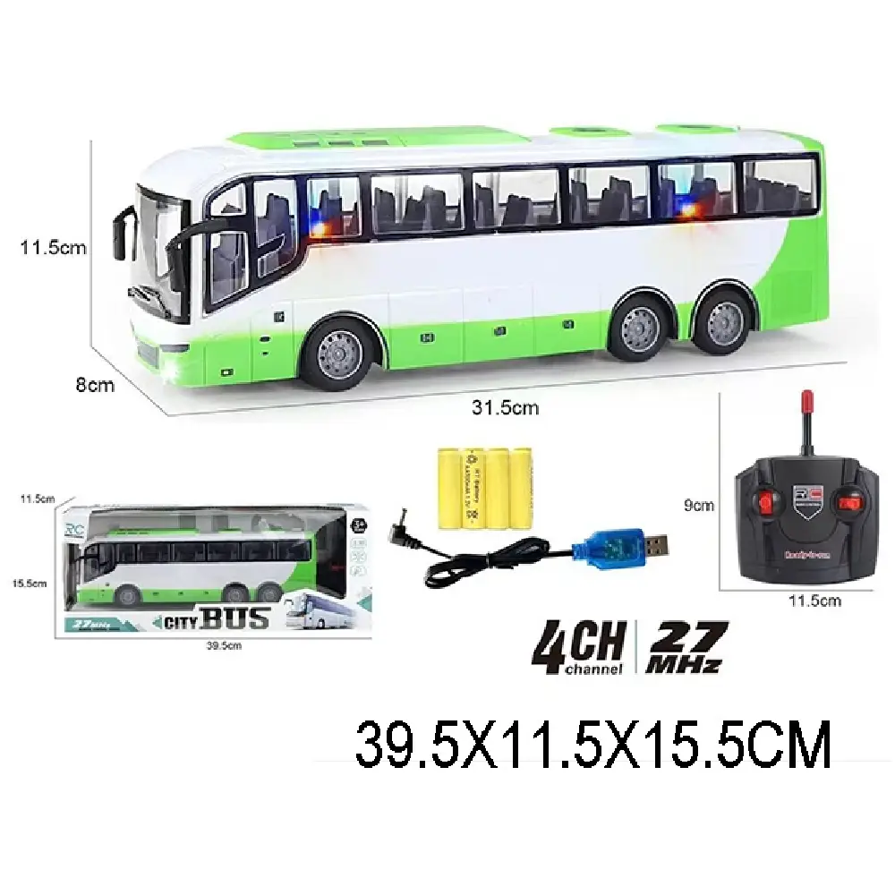 Новый проект (7) Autobuz radiocomanda cu lumini, cu incarcator 1:30 (87867) - imagine 1