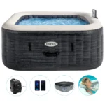 Spa gonflabil cu hidromasaj Greystone Deluxe, 211Ч211Ч71 cm, 795 L, 4 persoane, Intex (28450)