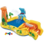 Centru de joacă gonflabil Dino Park, 249×191×109 cm, 310 L, max. 81 kg, 2+ ani, Intex (57444)