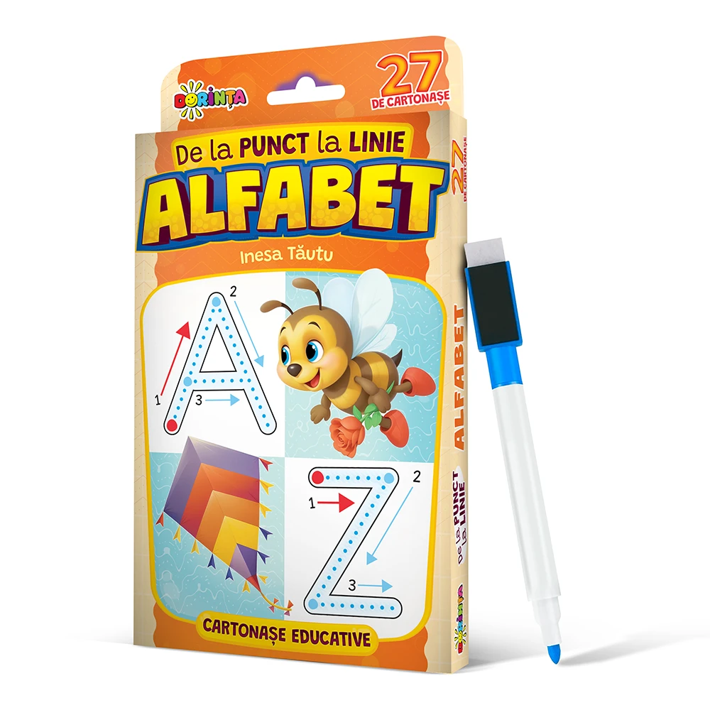 1770890208 (1) 27 de cartonase educative. De la punct la linie. Alfabet (04451) - imagine 1