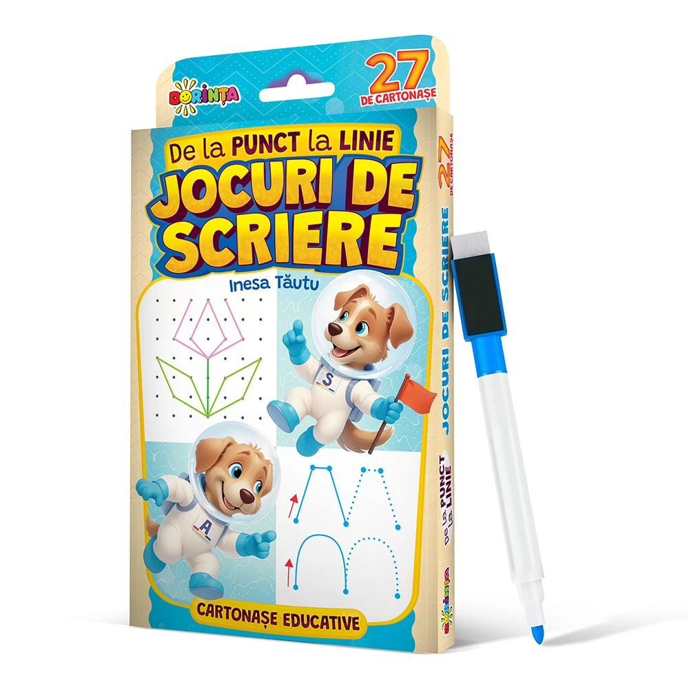 1770898129 27 de cartonase educative. De la punct la linie. Jocuri de scriere (04437) - imagine 1
